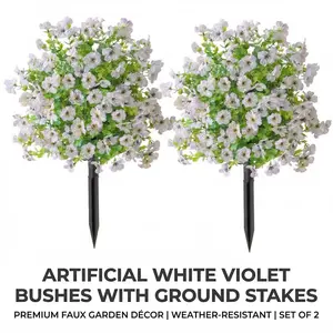 Artificial Flowers Set (2 Pieces), Home Decor Fake Plants with Ground Stake, Ideal for Weddings, Hotels, Housewarming, All Seasons