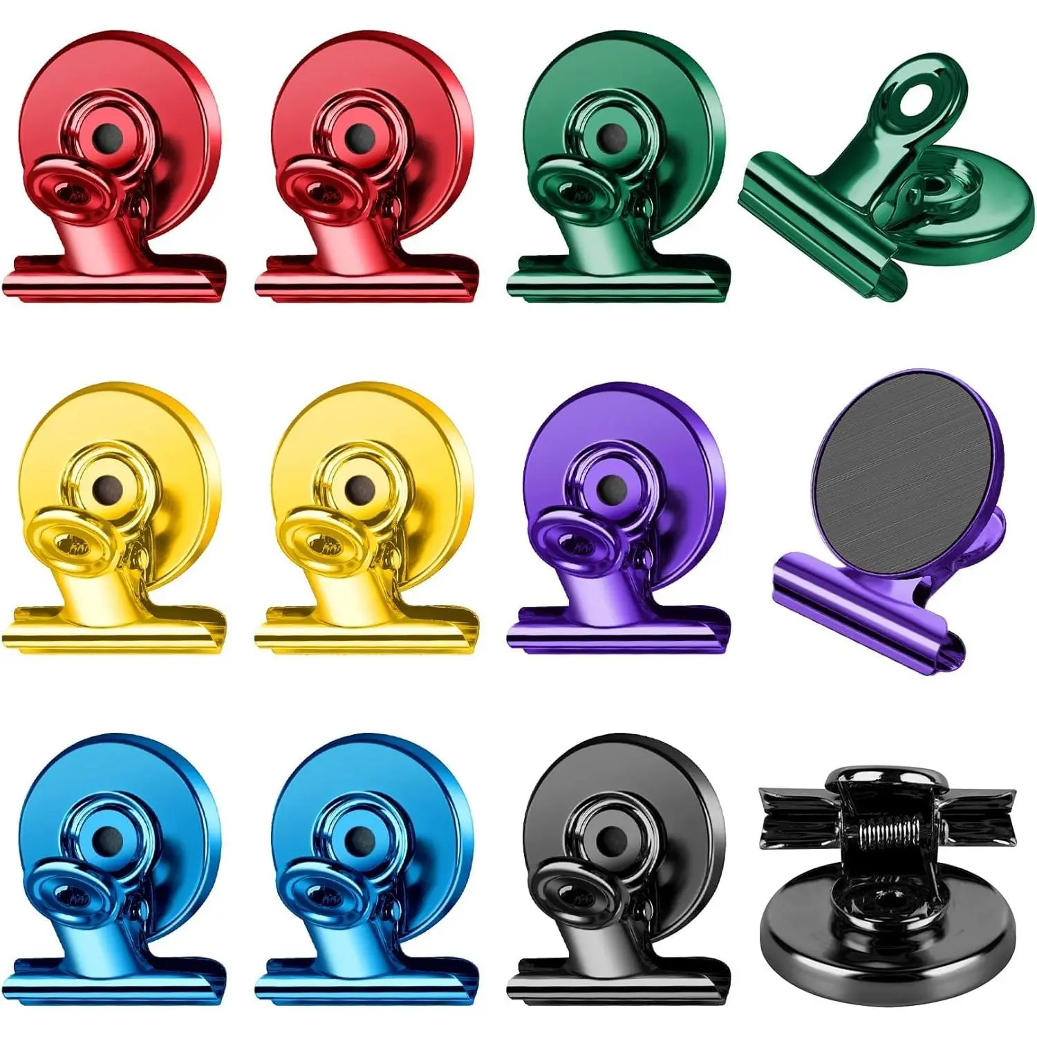 12 Pack Strong Magnetic Clips | Scratch-Free Heavy Duty Photo Hanging Clips | For Refrigerator Whiteboard Office Kitchen Party School Picture Display