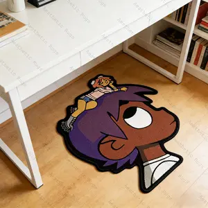 Creative Cartoon Character Rug, Cartoon Pattern Rug, Bedroom Rugs, Soft Comfortable Plush Foot Pad, Home Decor Mat for Young Adults, Fashion Street Style Carpet, Decorative Rug, Soft Fluffy Rug