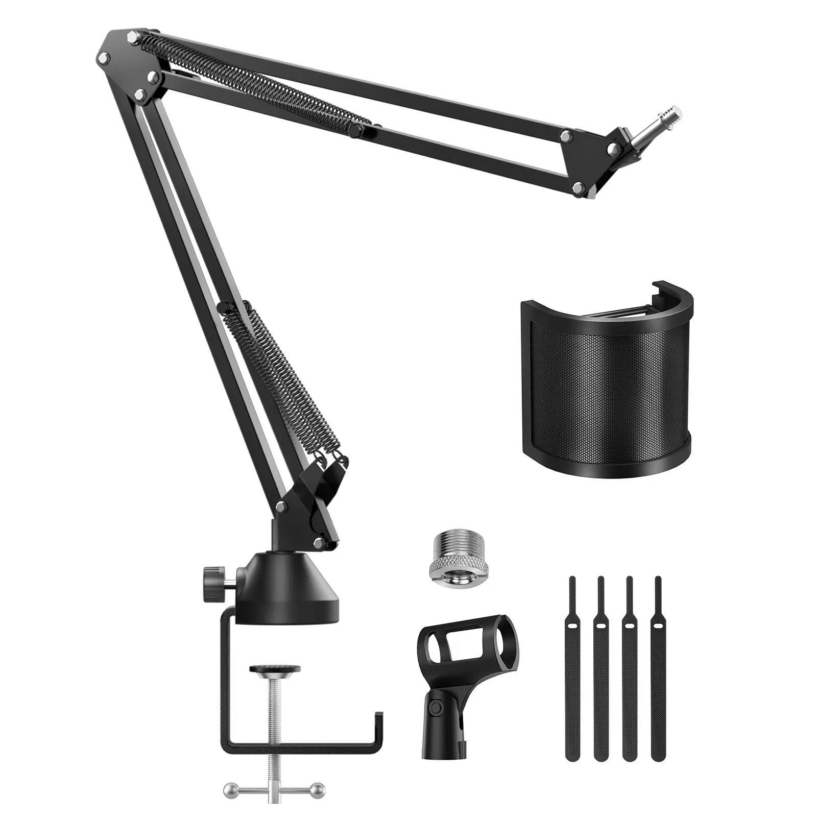 TONOR T10 Microphone Boom Arm with Extra-large Pop Filter for Various Microphones Accessories Telescopic Stand Metal,summerwins