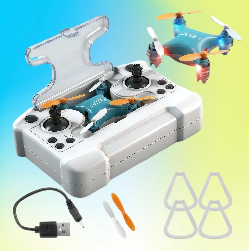 Mini RC Quadcopter Drone with LED Lights – Easy-to-Fly Remote Control Drone for Kids & Beginners, USB Rechargeable