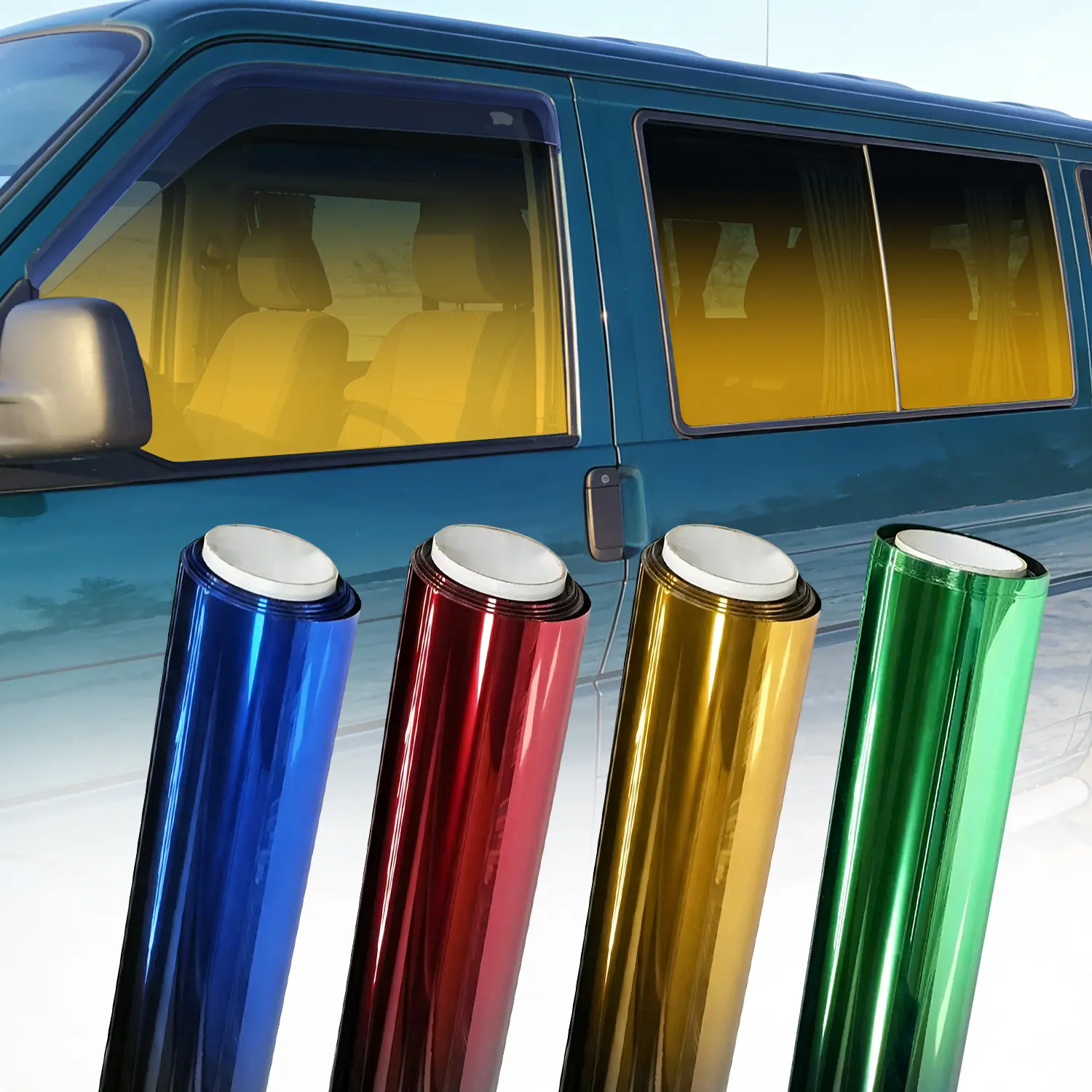Car Window Tint Film, 300x50cm Anti-UV Chameleon Window Film, Bubble-Free Heat Insulation Stickers for Car Windows