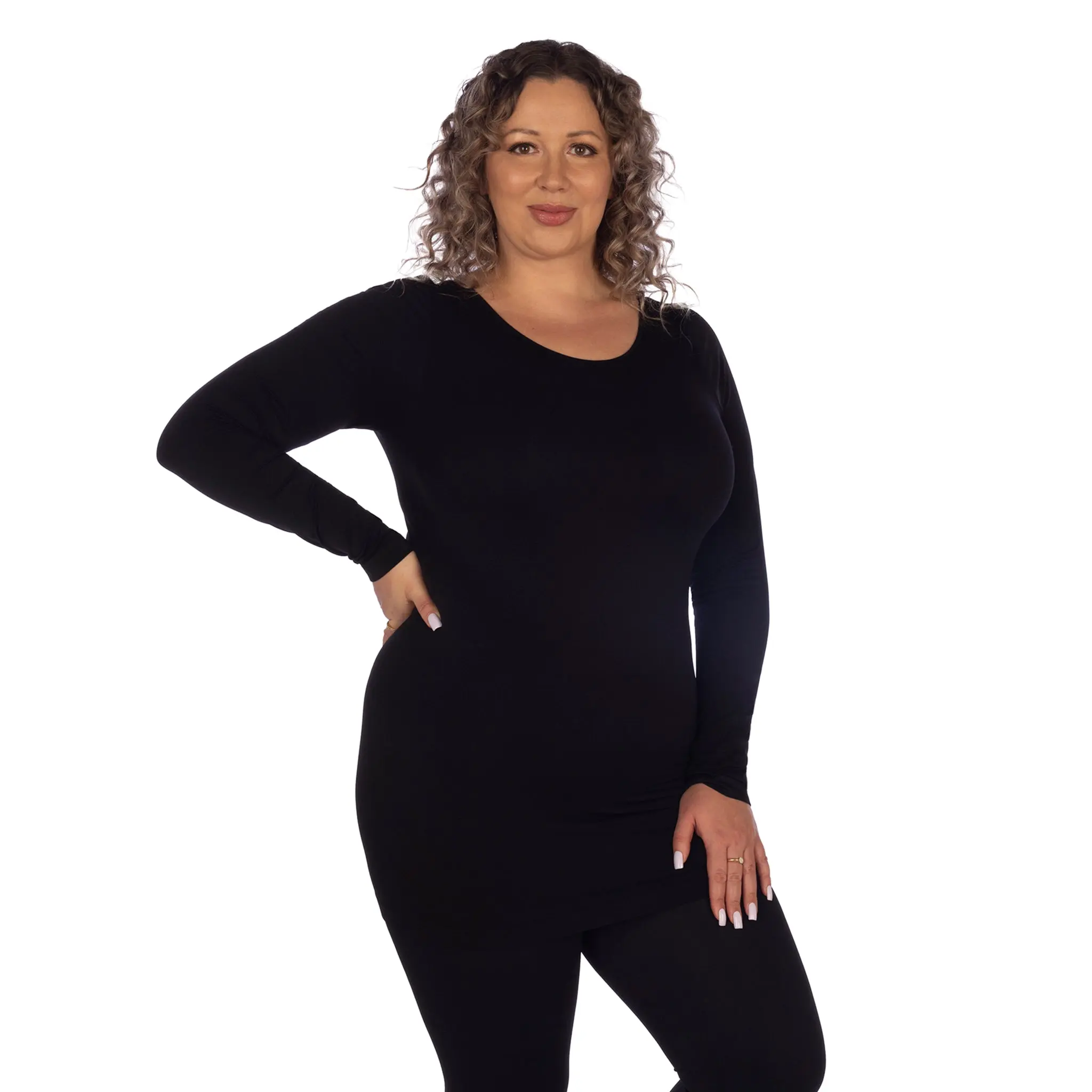 Long Sleeve Back Scoop Top