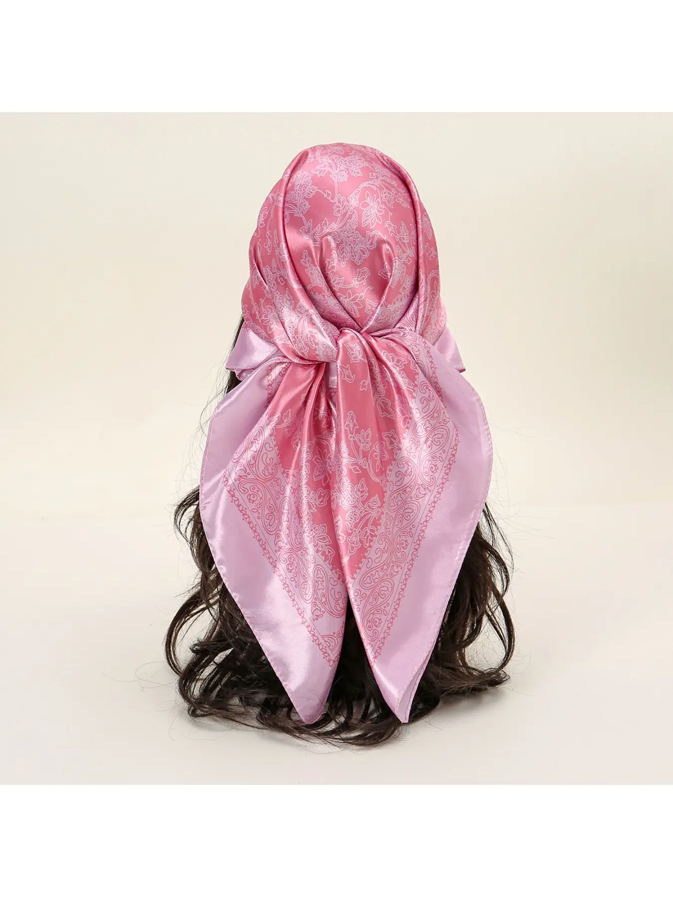 French vintage paisley silk scarf, gradient print satin square scarf, versatile shawl accessory, Boho Style Scarf, Boho Shawl Wrap, Fashion Shawl