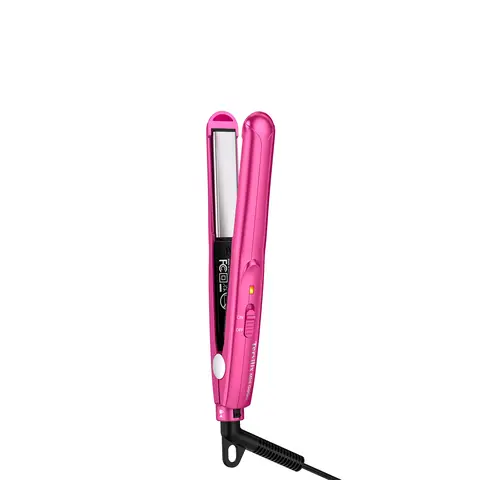 Terviiix 1/2 in Mini Flat Iron Hair Styling Tool - Ceramic All-in-1 Iron Curlers & Straighteners, Flat Edge Curlers & Straighteners, Plug-Powered for Silky Straight Hair & Bouncy Edges, Lightweight Portable Travel Pouch-Friendly, Worldwide Voltage,techvib
