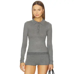 SNDYS Veda Long Sleeve Top in Charcoal