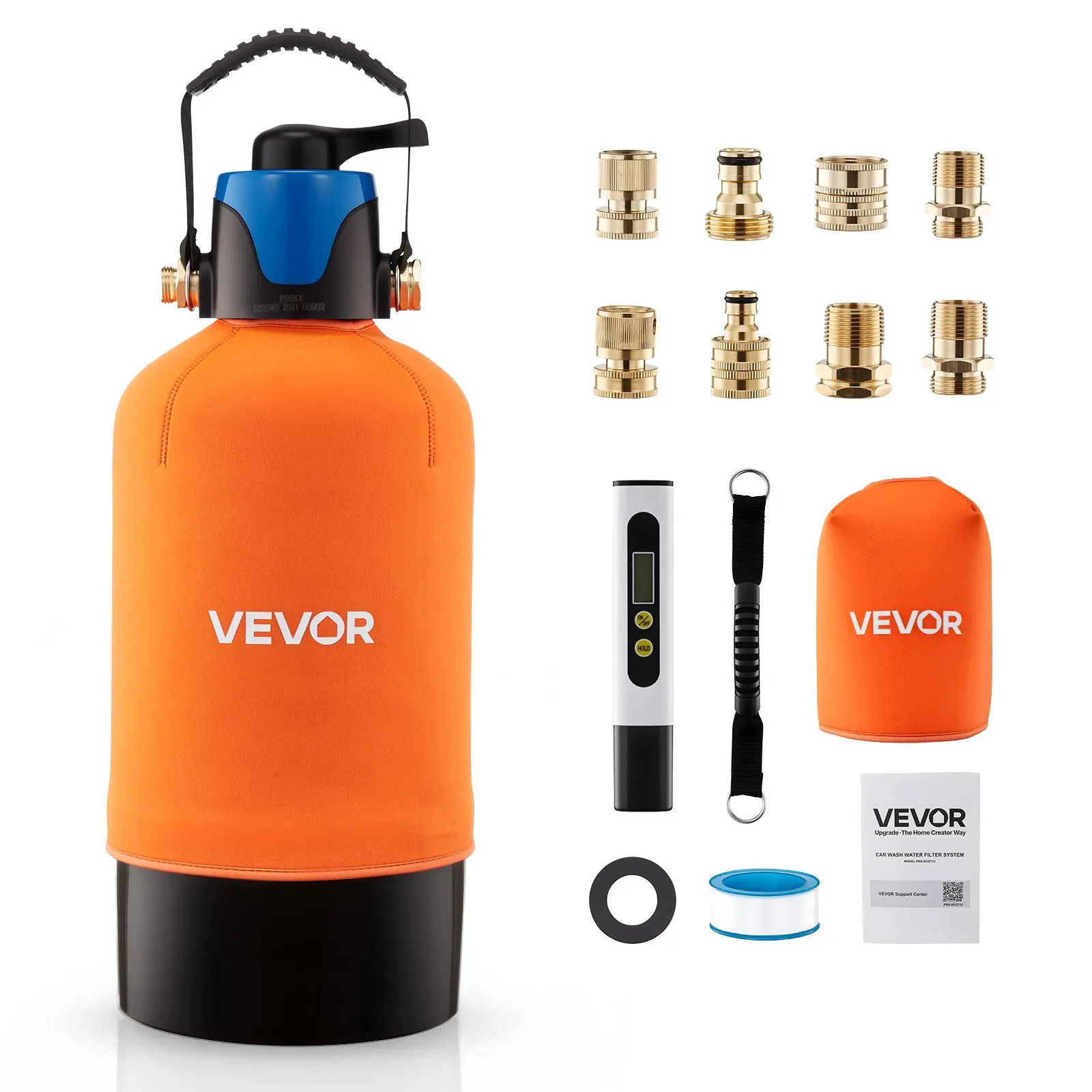 【Summerfinds】VEVOR Deionized Water System for Car Wash, Spotless Car Wash Water System with 10L DI Resin, Bypass Valve & TDS Meter, Spot-Free Deionized Water Filter for Cars RVs Motorcycles Windows