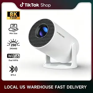Magcubic HY300 Pro+ Portable Projector - 290 ANSI Lumens, Native 1280x720p - Android 14 OS, 0.8:1 Short Throw Projection, WiFi 6, BT 5.4 - Home Cinema & Home Theater Multifunctional Mini Smart Projector