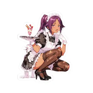 Cute Yoruichi Anime Maid Kiss-Cut Stickers Laptop Decal