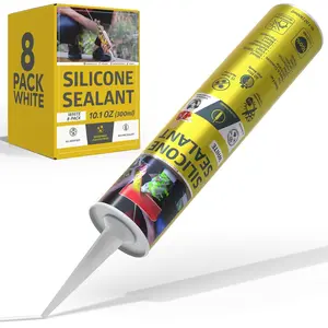 White  Caulk 10.1oz (8-Pack, 80.8oz Total) Odorless    Sealant for RV Caulking Exterior, Aquarium , Bathtub Caulk, Window | Outdoor Caulking Weatherproof