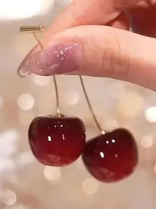 Fashion Cherry Design Dangle Earrings, Fashion Jewelry for Party, Daily Clothing Decor, Trendy All-match & Exquisite Jewelry for Birthday Gift