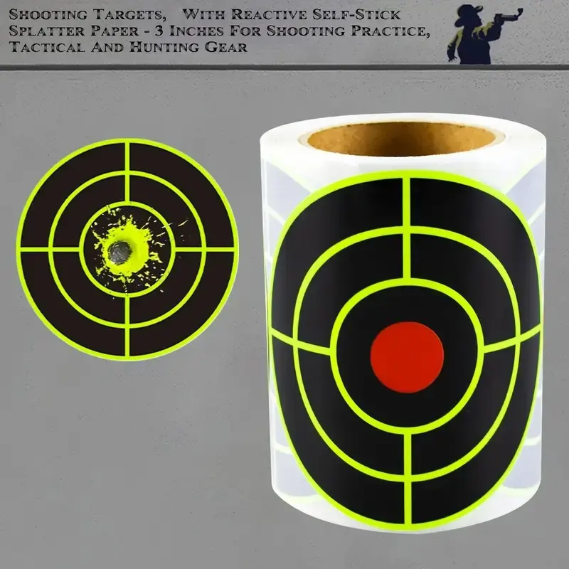 100/200pcs Shooting Targets, High Quantity Options 3" Splatter Targets Stickers Self Adhesive Target for Shooting Range Reactive Paper Target for Shootings Gun Target for Airsoft, Rifle, Pistol Shooting Practice