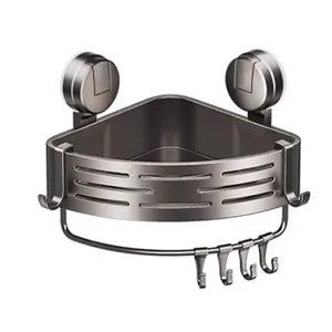 Bathroom Suction Triangle Basket Shelf, No Drilling Strong Adhesion, Non-Slip Large Capacity, Easy Install Detachable Wall Mount, Bathroom Organizer