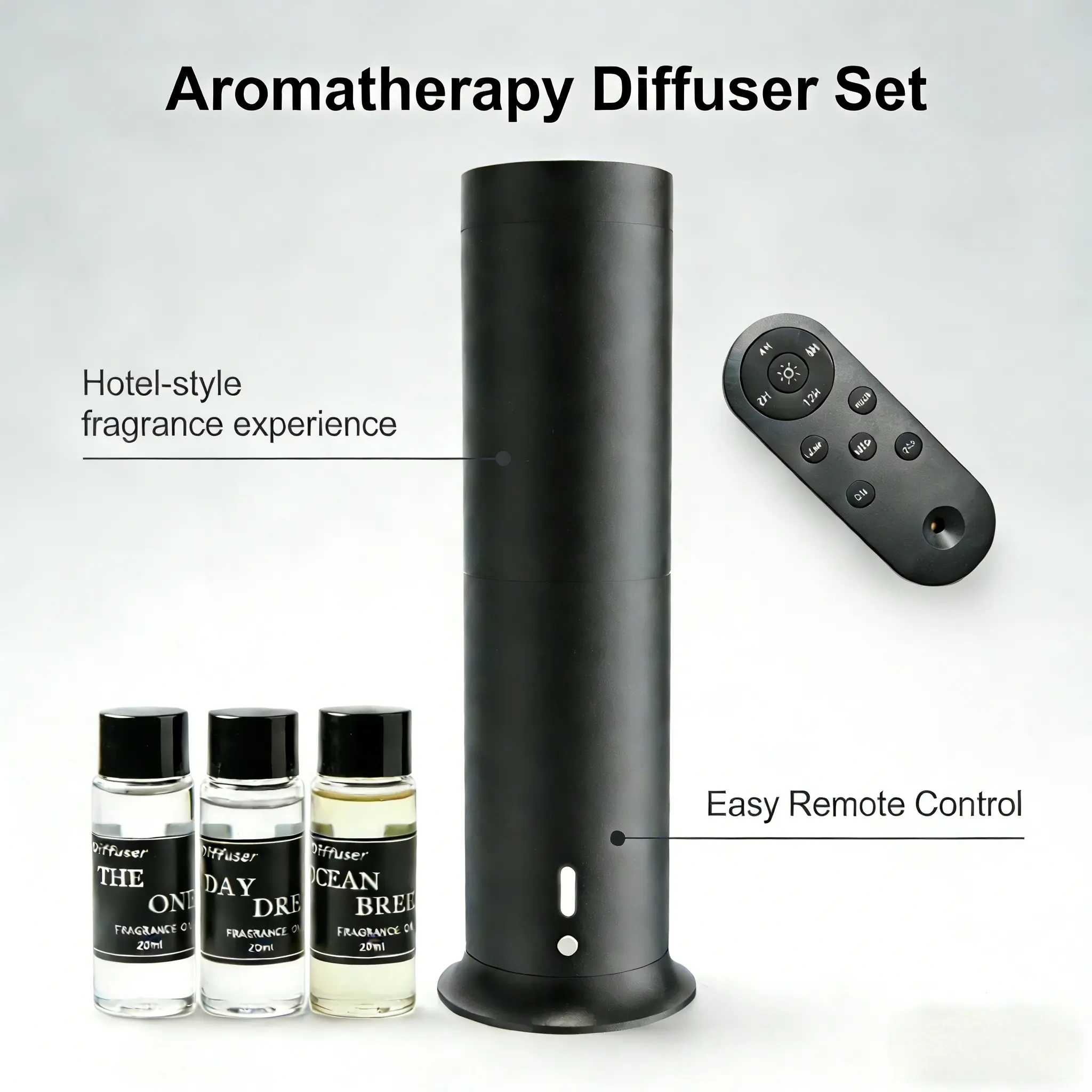 Rechargeable Hotel Scent Diffuser – Covers 1000 Sq Ft – Wireless Remote – 3 Scents – Silent Operation – Cordless for Home, Office, Gift