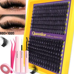 Wispy False Eyelashes in a Large Capacity with a Super Dense Fluffy DIY Lash Clusters Mixed Set, Mixed Length, Allowing for Combinations According to Preference. dramatic/glam/volume, Featuring D Curl Types Gifts for women