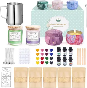 All-in-One DIY Scented Candle Making Kit for Adults Kids Arts & Crafts Starter Set with Beeswax, Candle Tins, Jars, Dyes, Wicks, and More Ideal for Family Activities and Gifts