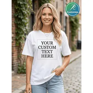 Custom Graphic T-Shirt for Men And Women, DIY Printed Photo Logo Crew Neck Casual Short Sleeve Tee. Unisex Team Group Work Uniform Couples Top. Summer Breathable Basic Shirt, Everyday Wear Soft Fashio