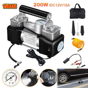 12V Portable Dual Cylinder Air Pump Heavy Duty Dual Cylinder Tire Inflator 150PSI Electric Car Tyre Inflator Portable Dual Purpose Air Pump 2026 NEW