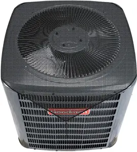 Central Air Conditioner Outdoor Unit Cover, Universal Top Protection Mesh 28x28 inches, featuring stainless steel rustproof rivets and four rubber bands for fastening — Metal Material