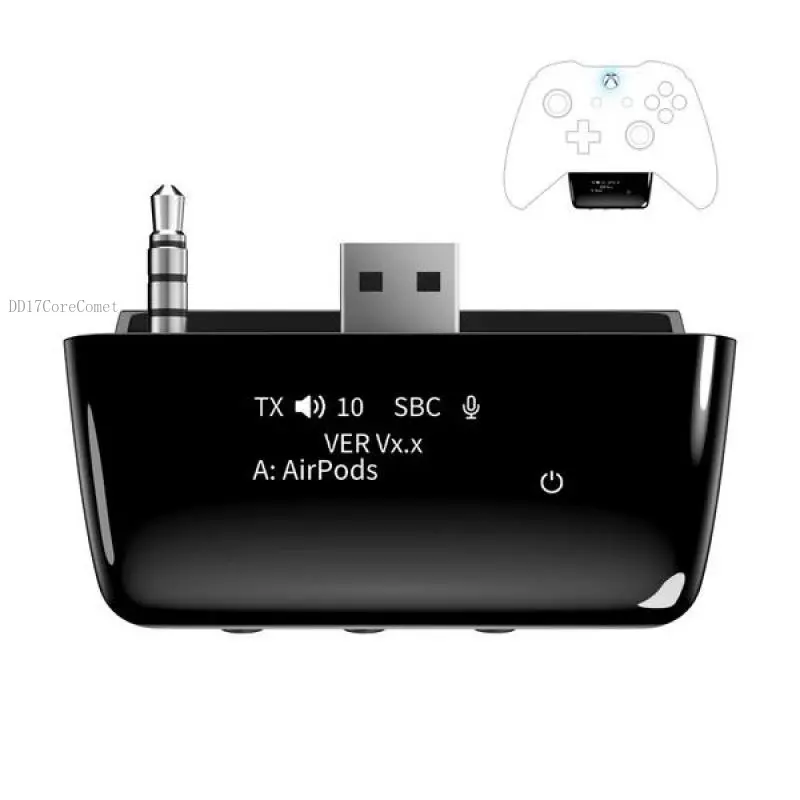 Bluetooth 5.2 Wireless Audio Adapter for Xbox One, Xbox Series X |     S and Elite 2 Controller, Xbox Mic Adapter with Screen Supports Low LatencyDD17CoreComet