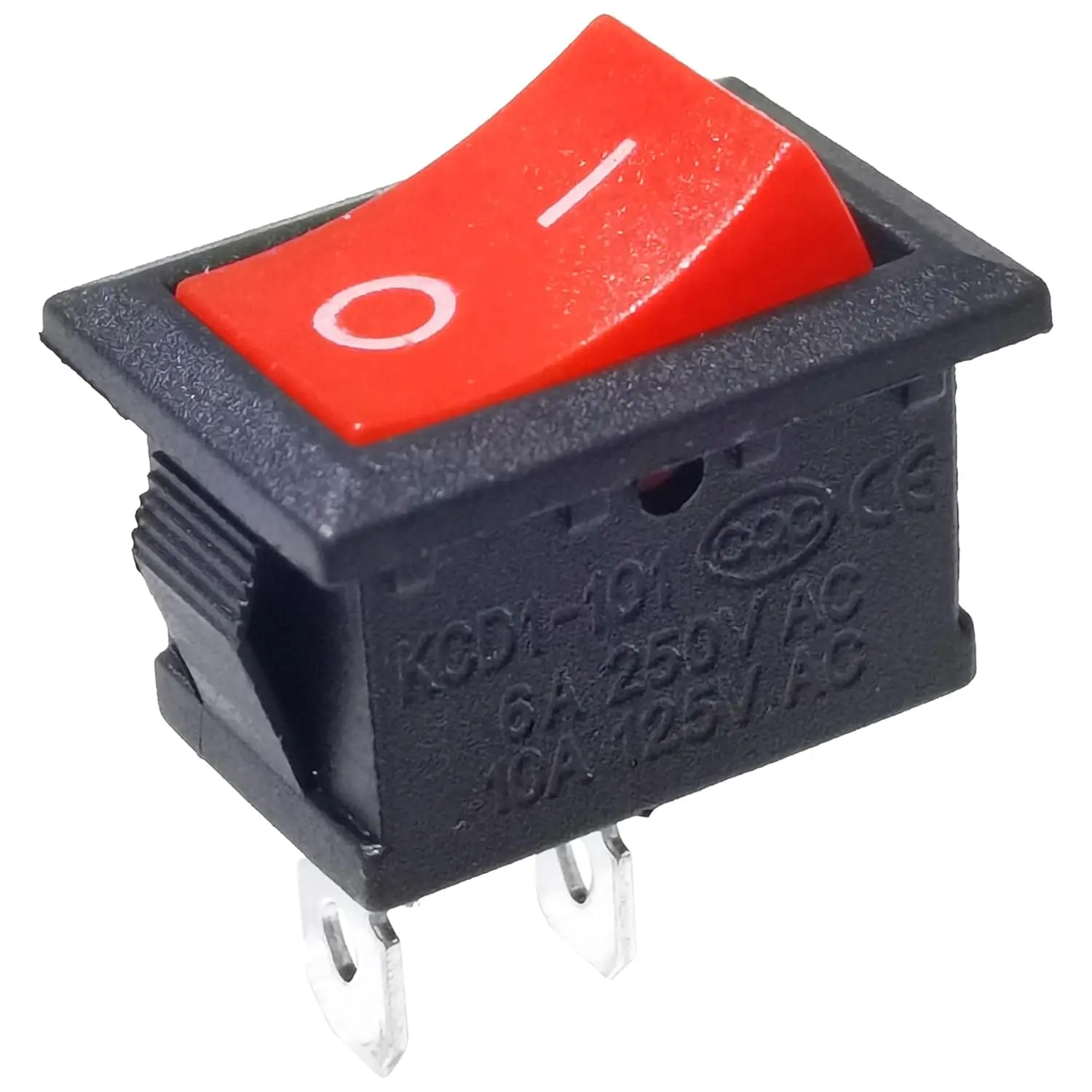 Red Rocker Switch ON-OFF SPST 2-Pin 21×15mm (0.8" x 0.6") KCD1-101 10A/125VAC 6A/250VAC — 2/5/10 Pack