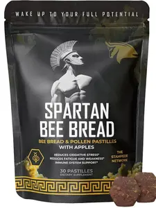 Stampede Network Spartan Bee Bread Tablets - Natural Pollen & Honey Pastilles Ethically Sourced Vitamins Healing Powers Supplement Antioxidants Minerals