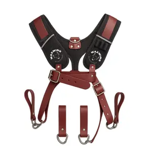 Waxwing Leather Straps - Adjustable Straps for Comfort & Strength - Available in Red or Black
