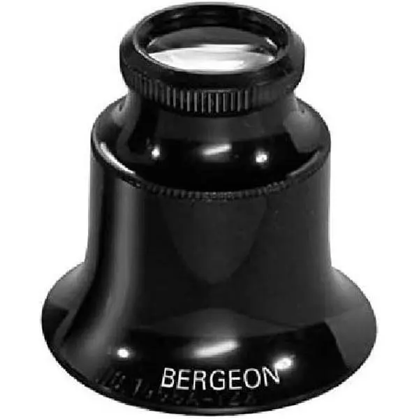 Bergeon 1458-A-15 Plastic Double-Lens Eyeglass Loupe, 15x Magnification Optical Measuring Tool for Watchmakers, Removable Lenses Watchmaker Tools Accessories, Lenses Removable