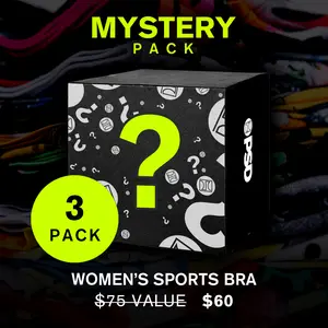 PSD Womens The PSD Vault Mystery Sports Bra 3-Pack Bundle - Racerback Sports Bra - Comfortable, Breathable, Ultra-light Fabric