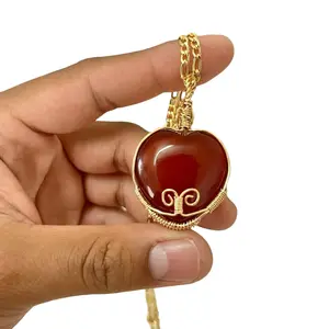 Endless Love Hand Carnelian Necklace Wrapped