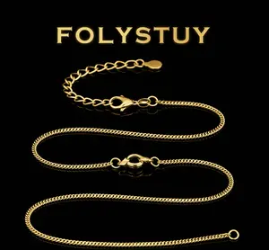 [1.2mm-long17.72inches]【FOLYSTUY (Y152)】  Snake Bone Chain Link Herrings Necklace for Men Women 1.2mm 18''