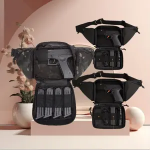 One tactical stealth carry waist pack, hand-friendly design, classic style, black, durable, zip closure, made of other materials, includes a gun holster and magazine pouch, suitable for everyday carry.