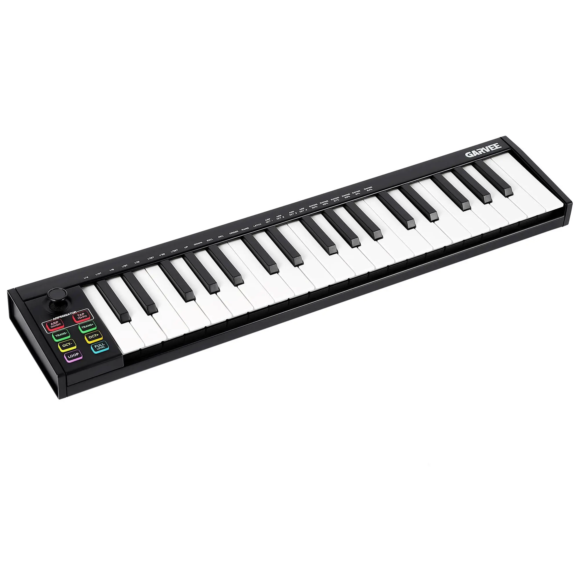 GARVEE 37-Key MIDI Keyboard Controller with 8 Drum Pads, OLED Display & DAW Software Integration for Music Production (Black)