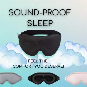 Somnum Ultra-Soft Memory Foam Sleep Mask for Home & Travel with 3D Contoured Eye Cups, Soothing Comfort, and Light-Blocking Features