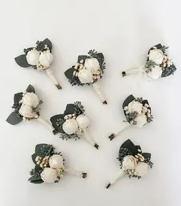 White/Ivory Groom Boutonniere