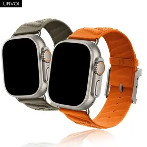 URVOI En Mer Band for Apple Watch Ultra 3 2 Series 11-4 SE 3 Comfortable Replacement strip Smartwatch Strap Stylish New Color Orange Gris Titane Smart Watch Straps Smart Watch Accessories