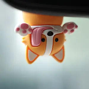 Car Swinging Dog Cute Cartoon Car Ornament Rearview Mirror Creative Decoration