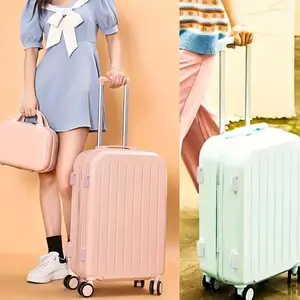 TikTokShopBlackFriday 20-inch 2 Piece ABS+PC Hardshell Luggage Set in Classic Design,Can be taken on boardA,Elegant and Durable Suitcases,Lightweight Luggage with one handbag set, Cabin Size Blue, Luggagesets Back to school be is suitcase