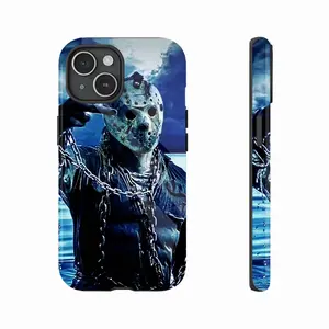 Evil and Horror J-Jason V-Voorhees Halloween Horror Mobile Phone Case for iPhone 16 Pro Max , PBT+TPU Dual-Layer Drop-Resistant Rugged Protective Case, Works with iPhone 16/15/14/13/12/11 Pro Max/Plus