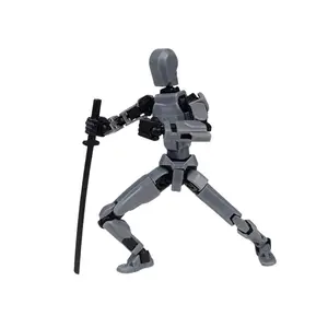 3D Printed Robot Model with Multiple Joints, Articulating Figures, Perfect Desktop Decoration Gift for Home Office, Halloween Gift Idea, Action Figures, Articulated Figures