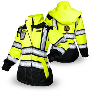 KwikSafety BOMBTRESS Safety Bomber Jacket for Women Class 3 ANSI OSHA Reflective Fleece Hi Viz Womenswear - Model No.: KS5523