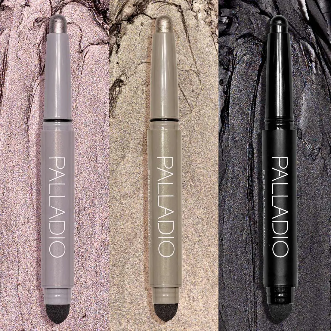 Palladio Mauve Moonbeam Eyeshadow Stick Trio - Waterproof Makeup, Contour, Shimmer, Smooth Finish, All Skin Types, Long Lasting, Multiple Colors