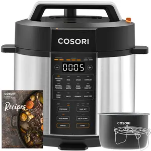 COSORI 9-in-1 Electric Instant Pressure Cooker (6-qt Size) - Instant Multi Cooker, Multifunction Appliance with Multi-Cook Modes (Rice, Sauté, Sous Vide, Sterilizer), 1100W, Stainless Steel & Aluminium Inner Pot, Safety Features,  Rice C