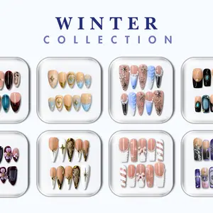NailPhoria WINTER Collection - Handmade Press-On Nails | Reusable, Salon-Quality, Long-Lasting, Glossy Design