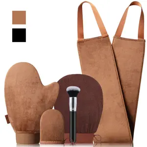 5 Pack Self Tanning Mitt Applicator Kit Tanning Mitts Self Tanner Applicator Set Self Tanning Glove for Self Tan Mitt Applicator Kit, Back Tanning Applicator,Self Tanner Mitt Applicator Tanning Kit Skincare Exfoliating Comfort Black