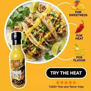 Dummy Hot Sauce Premium Mango Ghost Pepper Blend Zero Calories All Natural Ingredients 74 Servings Mango Flavored Condiment with Bell Peppers Ghost Peppers Mango & Olive Oil Spicy