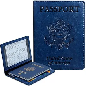 Passport Holder Cover Wallet Case - RFID Blocking Leather Card Slot Travel Accessories Organizer for Women Men