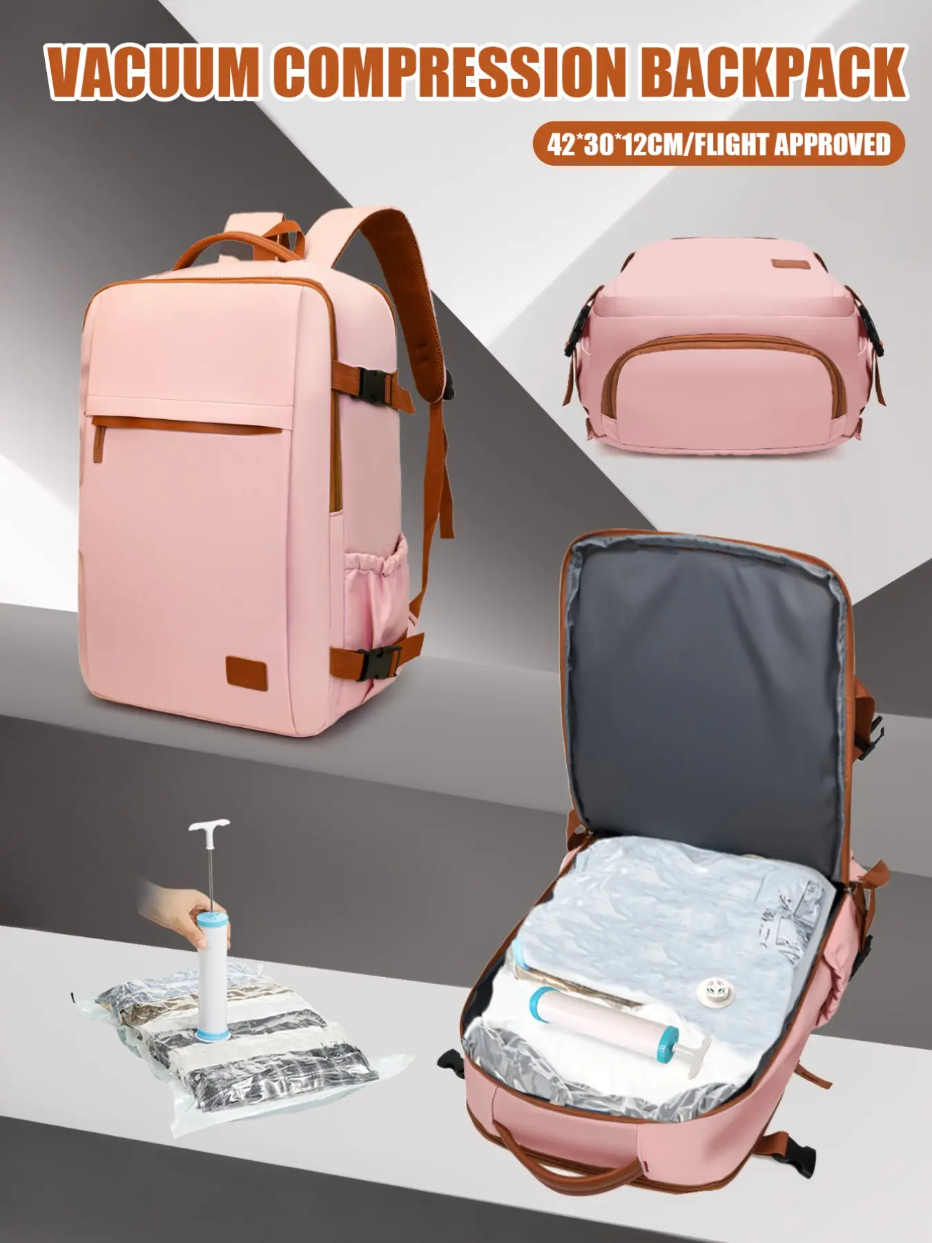 Ryanair Cabin Bags 40x30x20 Underseat Travel Backpack, Carry On Backpack, Lightweight & Large Capacity, Approved Airline Size, Casual Style for All Seasons, Vacuum Compression Travel Backpack