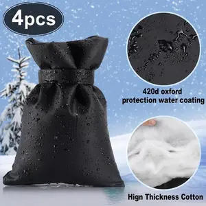 4 Pack Outdoor Faucet Freeze Protection Covers 420d Oxford Waterproof Insulated Spigot Socks Reusable 8.3x5.9 Inches Black High Thickness Cotton Household Items
