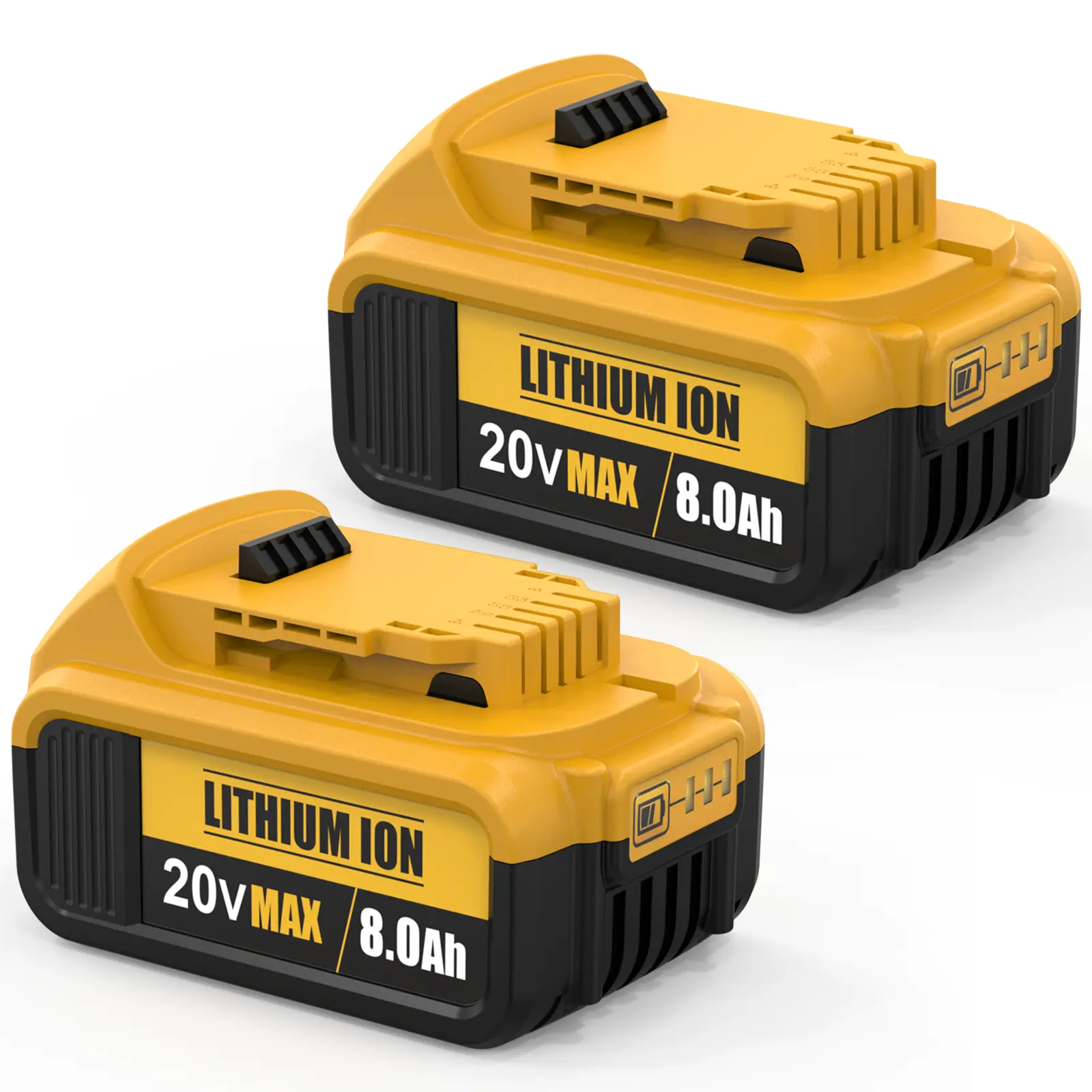 2pack 8.0Ah Lithium Battery Replacement for Dewalt 20V BatteryLithium-ion MAXa Series dewalt batteries Stock up